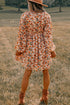 smocked-printed-v-neck-long-sleeve-dress OhSoStyled - Sophia's Style-3